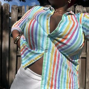 Crayons Box 🖍️
Button up striped shirt